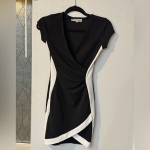 Almost Famous Black and White Mini Dress - Size S